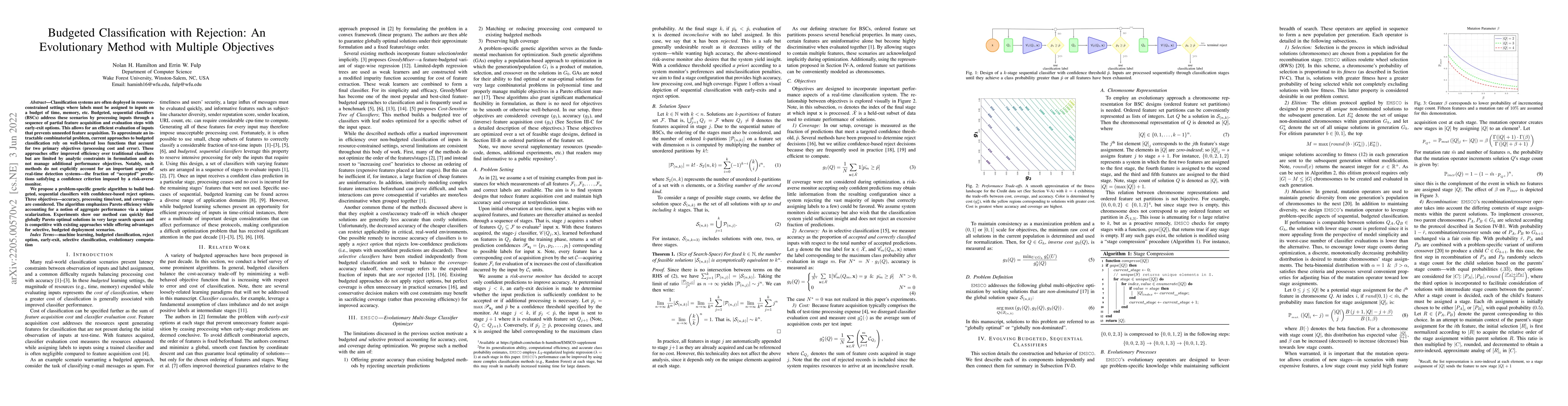 Thumbnail for Budgeted Classification with Rejection: An Evolutionary Method with
  Multiple Objectives