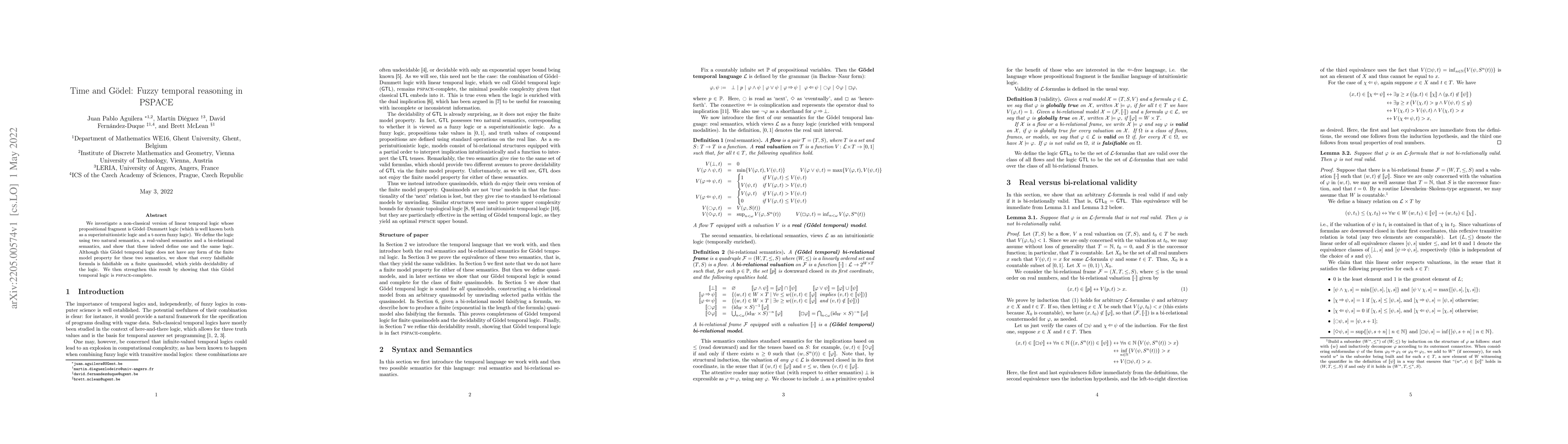 Thumbnail for Time and G\"odel: Fuzzy temporal reasoning in PSPACE