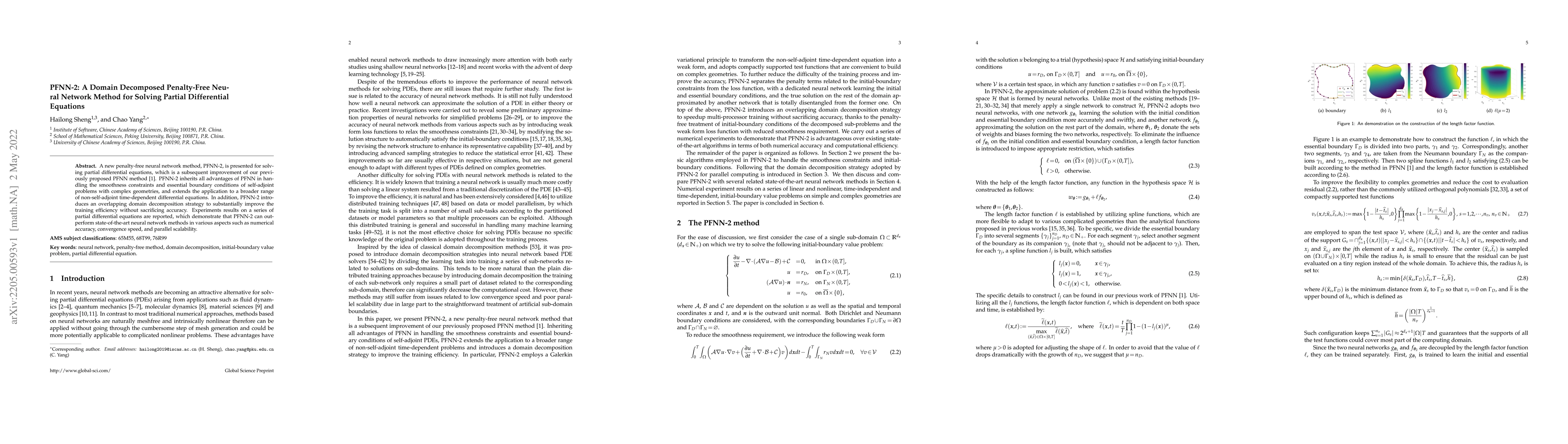 Thumbnail for PFNN-2: A Domain Decomposed Penalty-Free Neural Network Method for
  Solving Partial Differential Equations