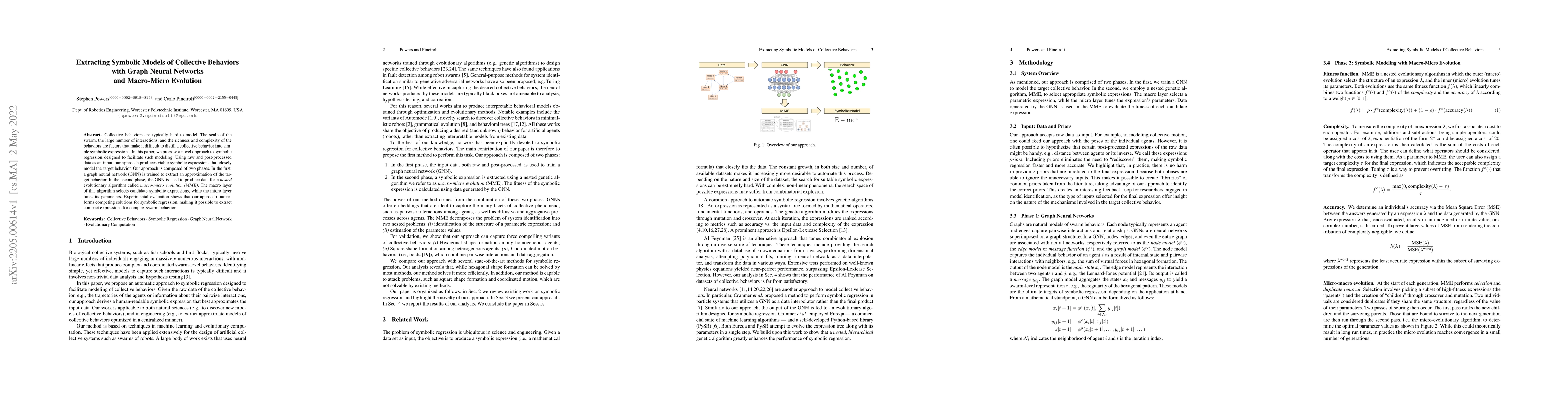 Thumbnail for Extracting Symbolic Models of Collective Behaviors with Graph Neural
  Networks and Macro-Micro Evolution