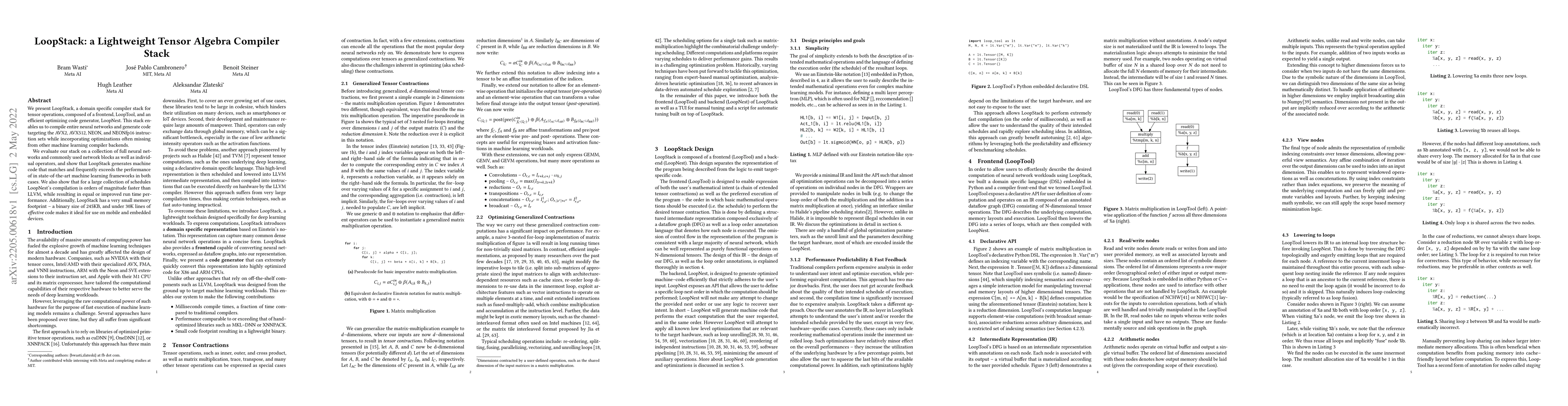Thumbnail for LoopStack: a Lightweight Tensor Algebra Compiler Stack