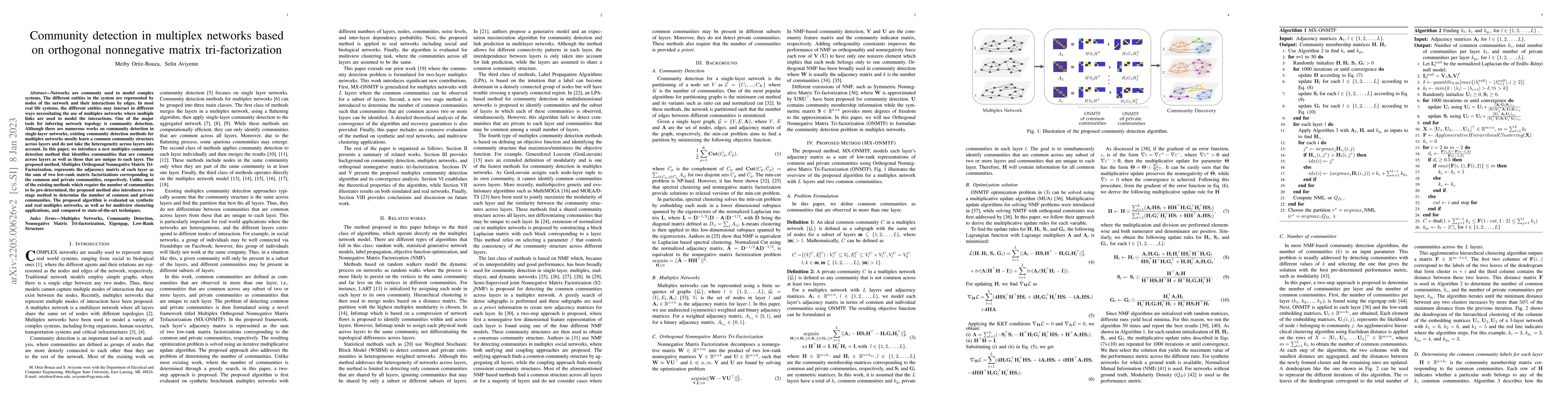 Thumbnail for Community detection in multiplex networks based on orthogonal
  nonnegative matrix tri-factorization