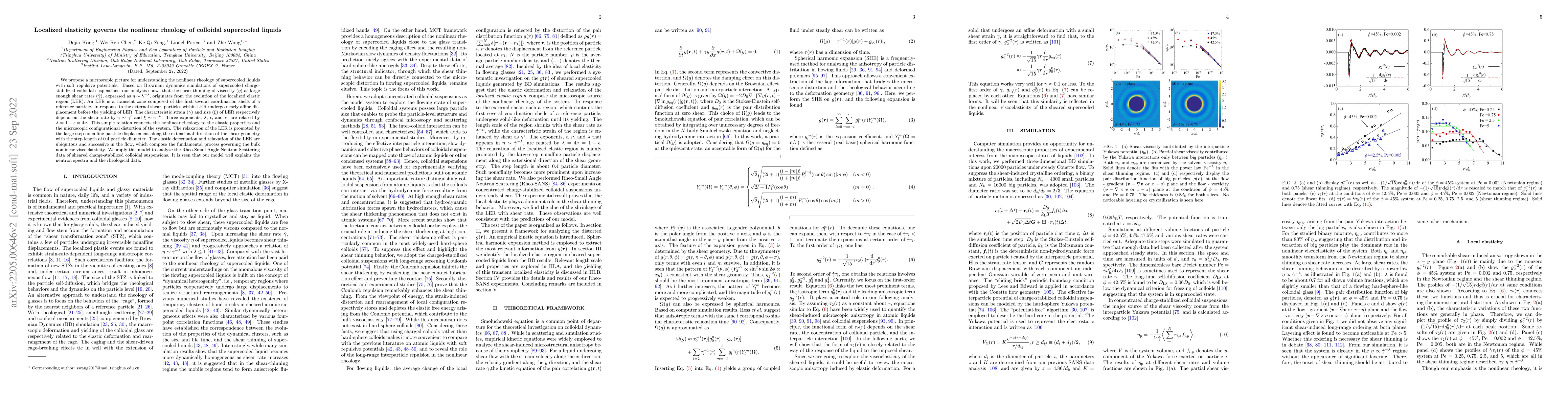 Thumbnail for Localized elasticity governs the nonlinear rheology of colloidal
  supercooled liquids
