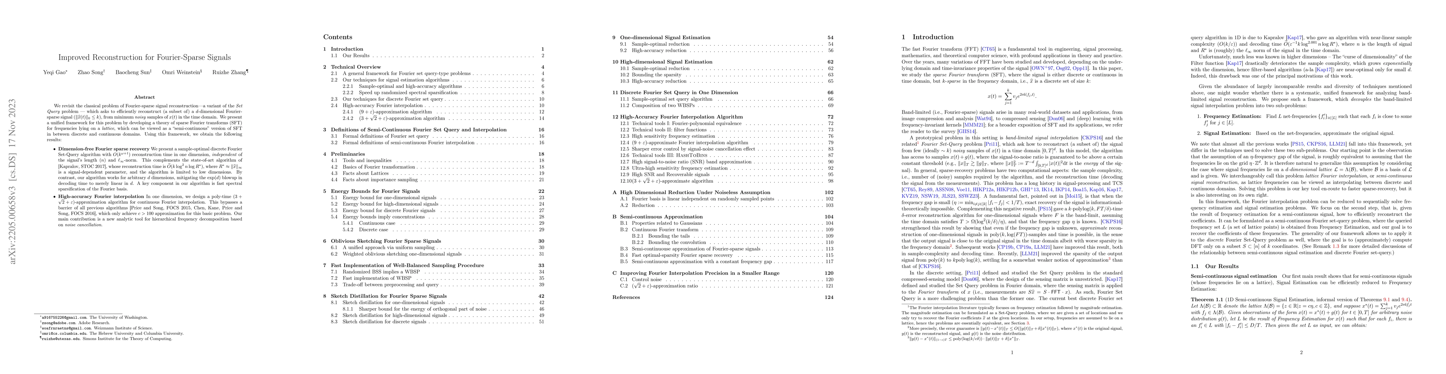 Thumbnail for Improved Reconstruction for Fourier-Sparse Signals