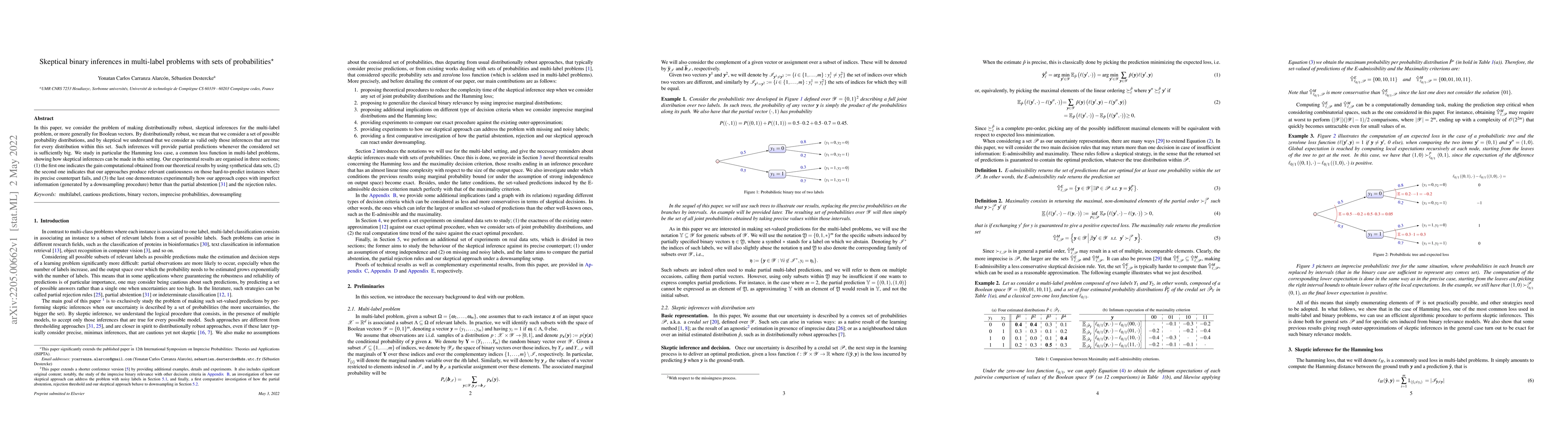 Thumbnail for Skeptical binary inferences in multi-label problems with sets of
  probabilities
