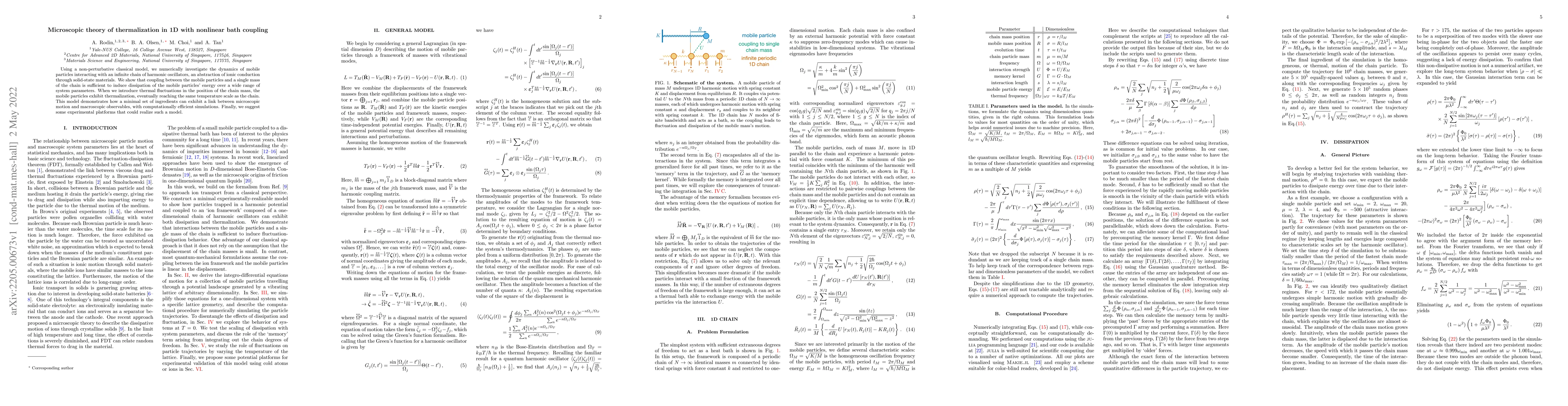Thumbnail for Microscopic theory of thermalization in 1D with nonlinear bath coupling