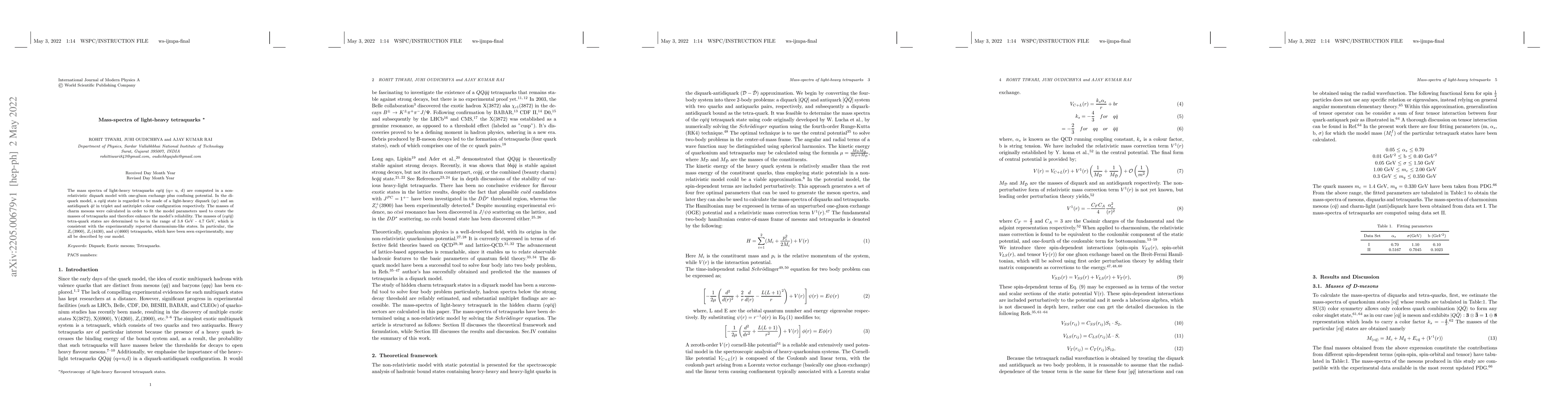 Thumbnail for Mass-spectra of light-heavy tetraquarks