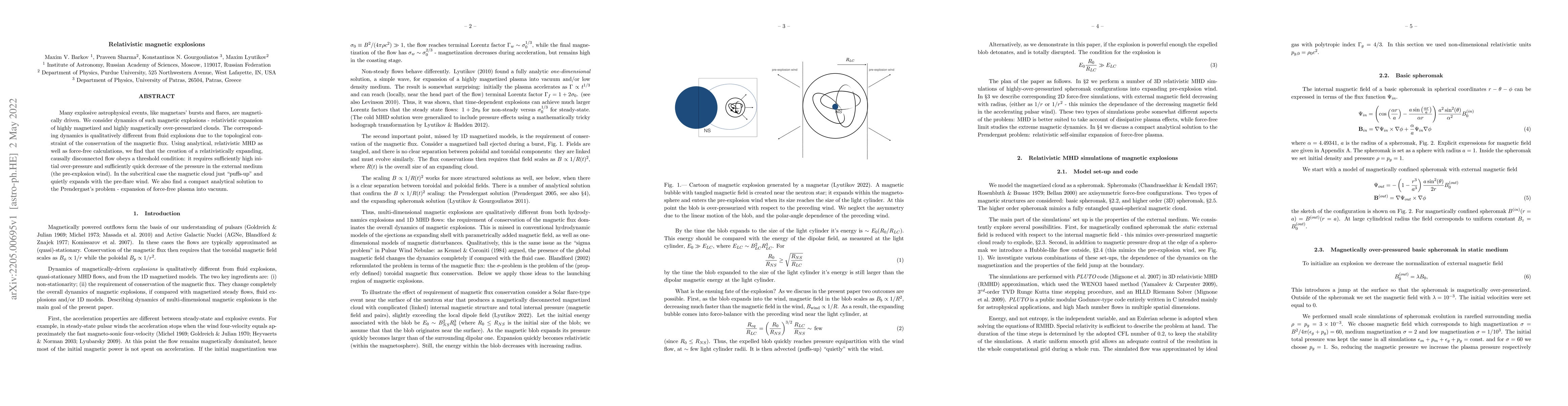 Thumbnail for Relativistic magnetic explosions
