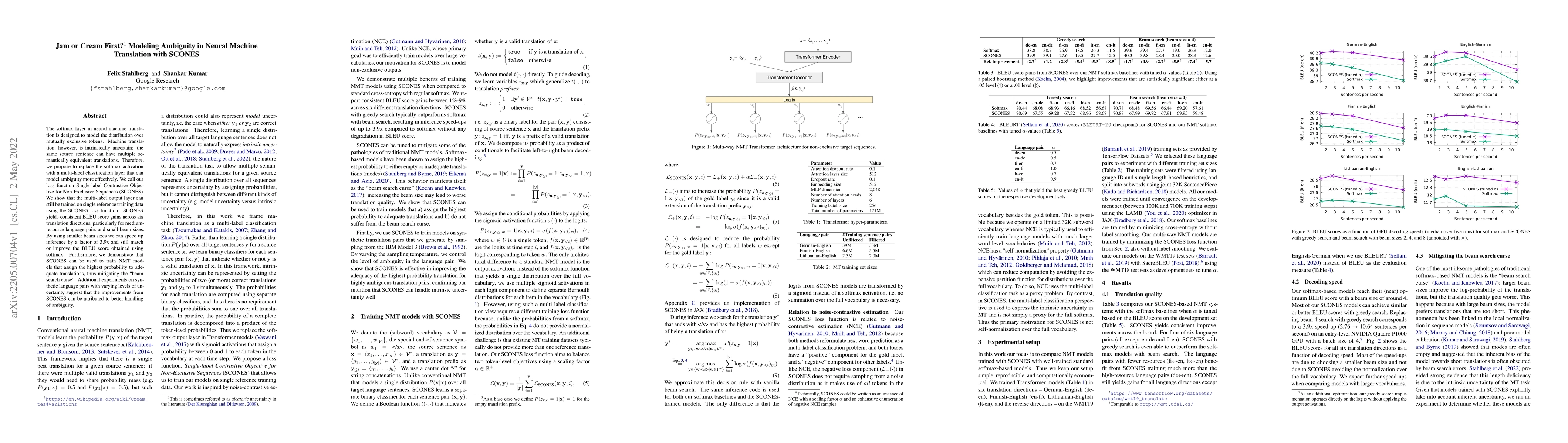 Thumbnail for Jam or Cream First? Modeling Ambiguity in Neural Machine Translation
  with SCONES