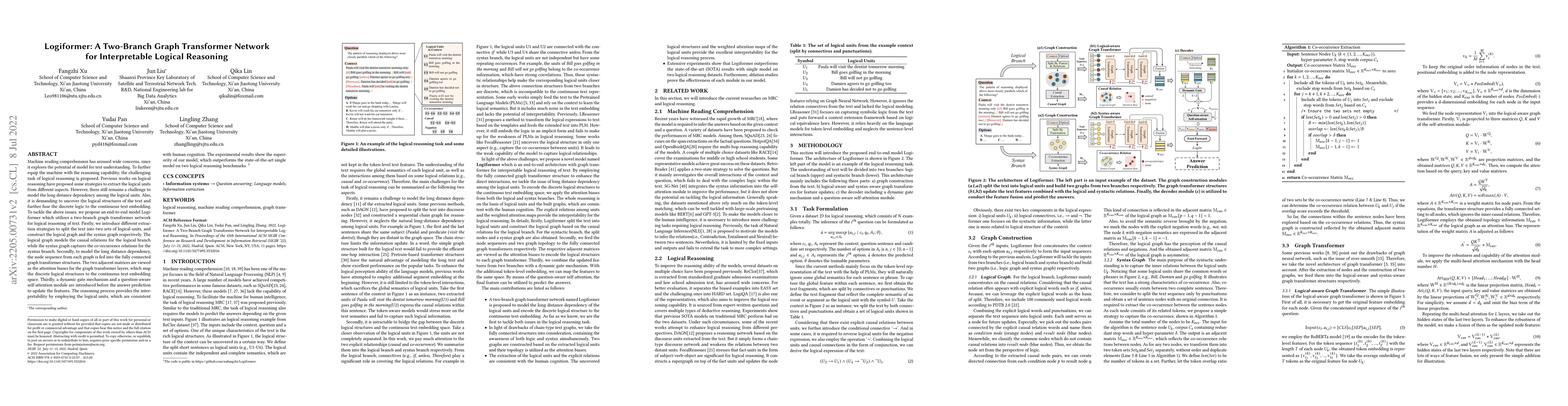 Thumbnail for Logiformer: A Two-Branch Graph Transformer Network for Interpretable
  Logical Reasoning