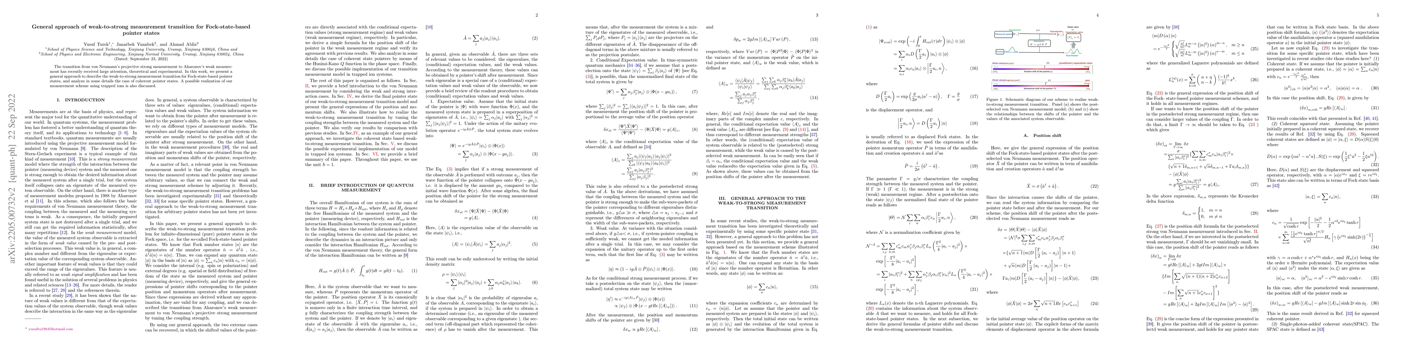 Thumbnail for General approach of weak-to-strong measurement transition for
  Fock-state-based pointer states