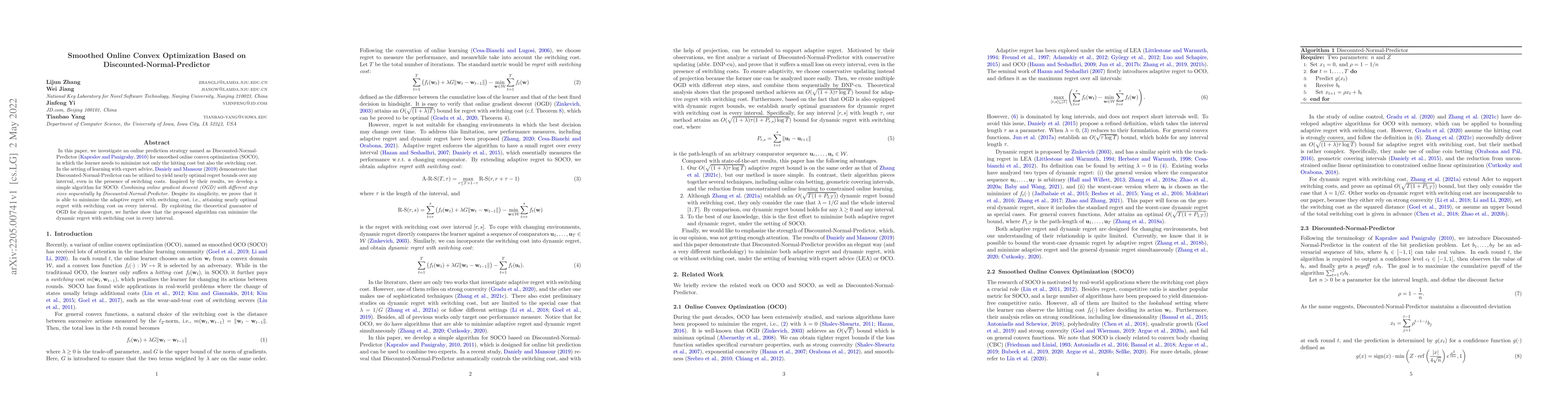 Thumbnail for Smoothed Online Convex Optimization Based on Discounted-Normal-Predictor