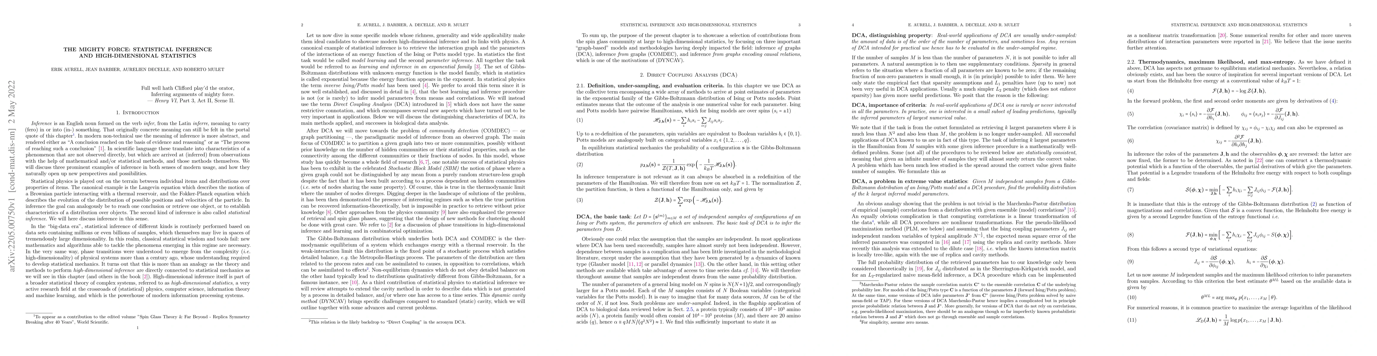 Thumbnail for The mighty force: statistical inference and high-dimensional statistics