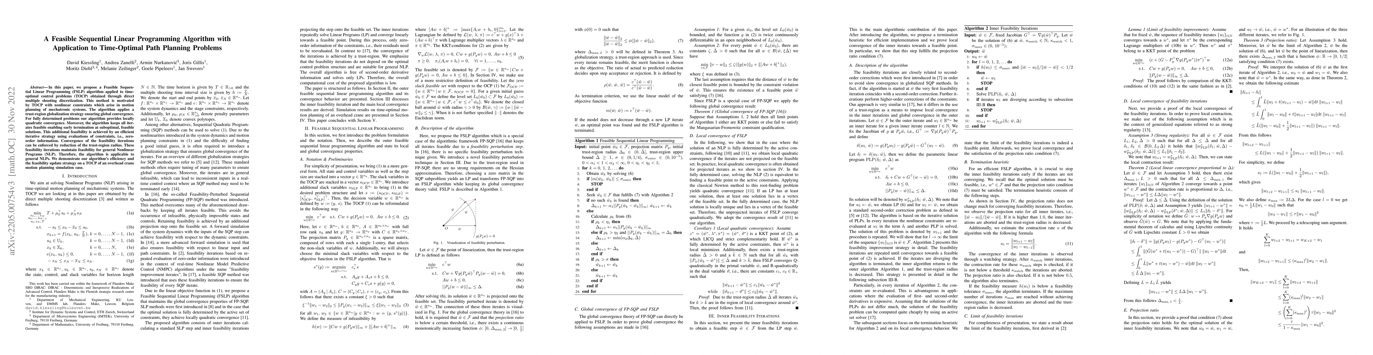 Thumbnail for A Feasible Sequential Linear Programming Algorithm with Application to
  Time-Optimal Path Planning Problems