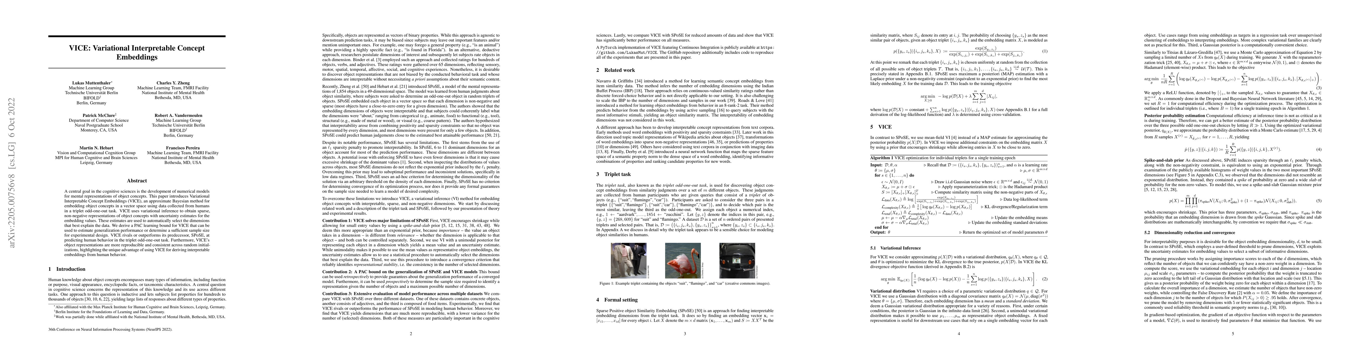 Thumbnail for VICE: Variational Interpretable Concept Embeddings