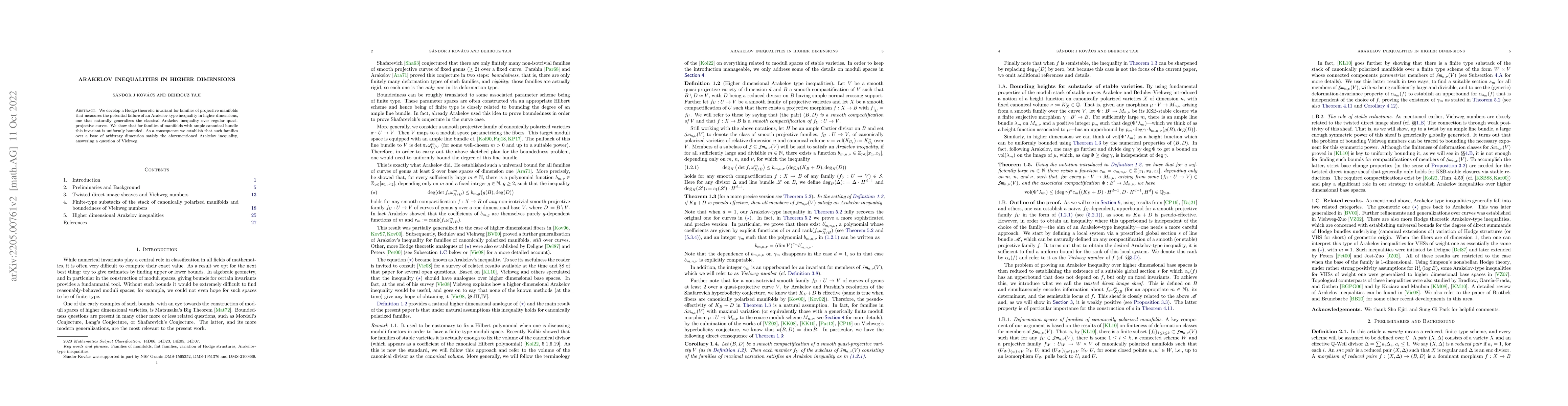 Thumbnail for Arakelov inequalities in higher dimensions