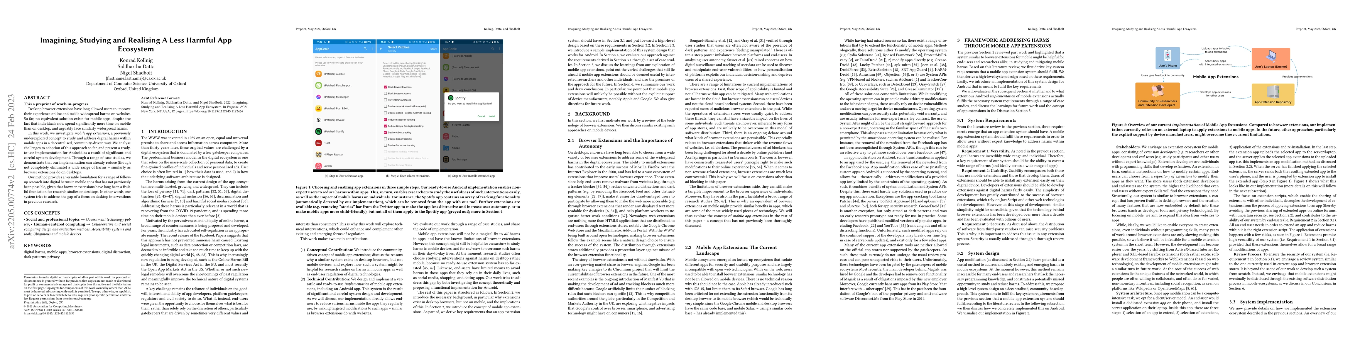 Thumbnail for Imagining, Studying and Realising A Less Harmful App Ecosystem