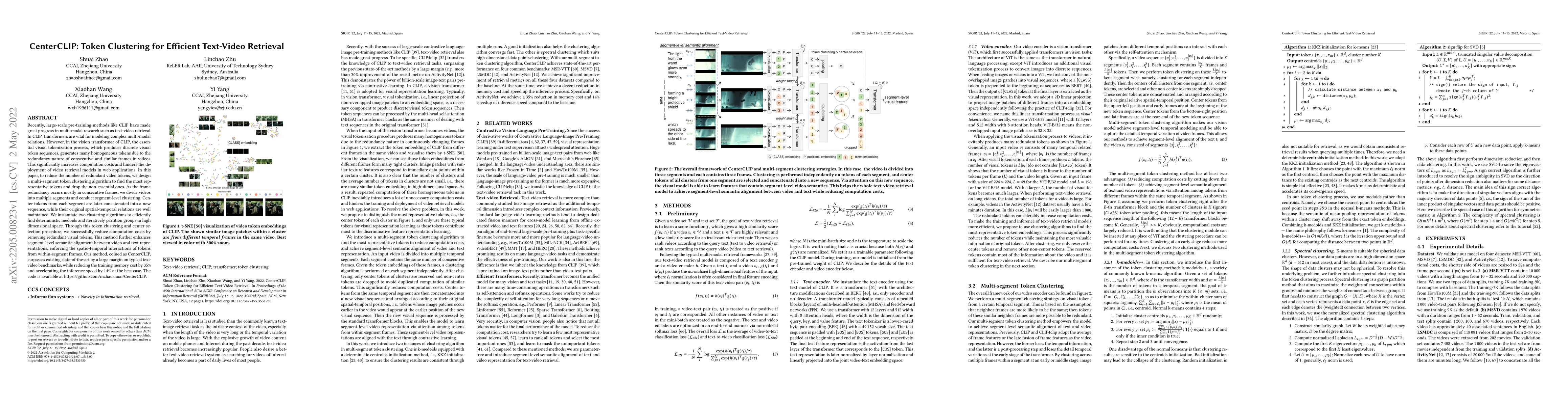 Thumbnail for CenterCLIP: Token Clustering for Efficient Text-Video Retrieval