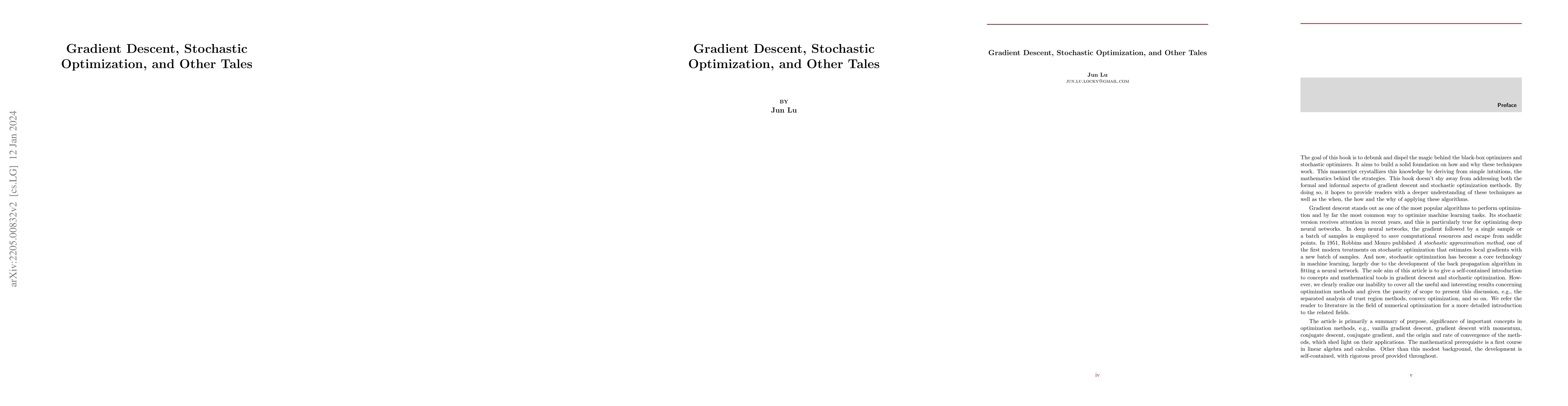 Thumbnail for Gradient Descent, Stochastic Optimization, and Other Tales