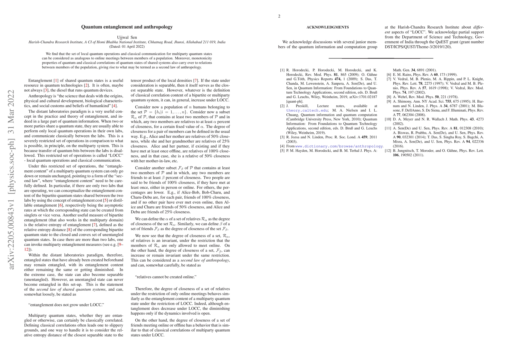 Thumbnail for Quantum entanglement and anthropology