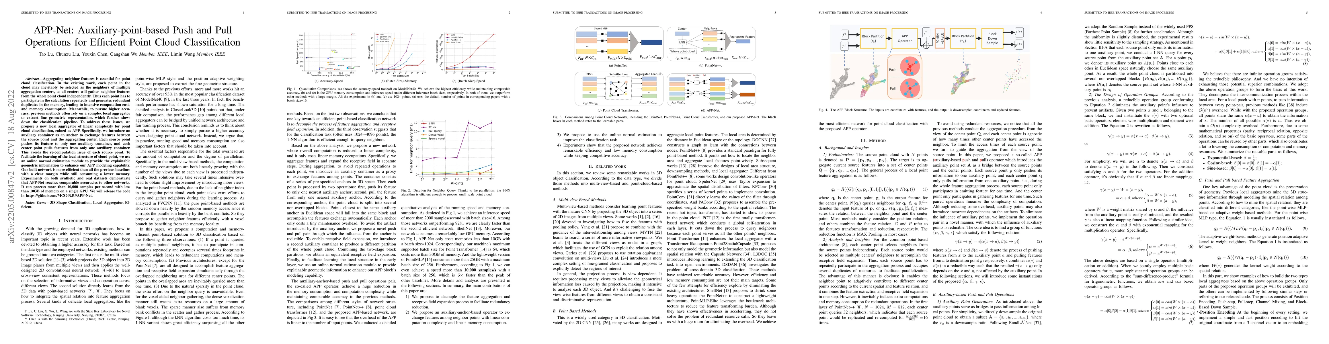 Thumbnail for APP-Net: Auxiliary-point-based Push and Pull Operations for Efficient
  Point Cloud Classification