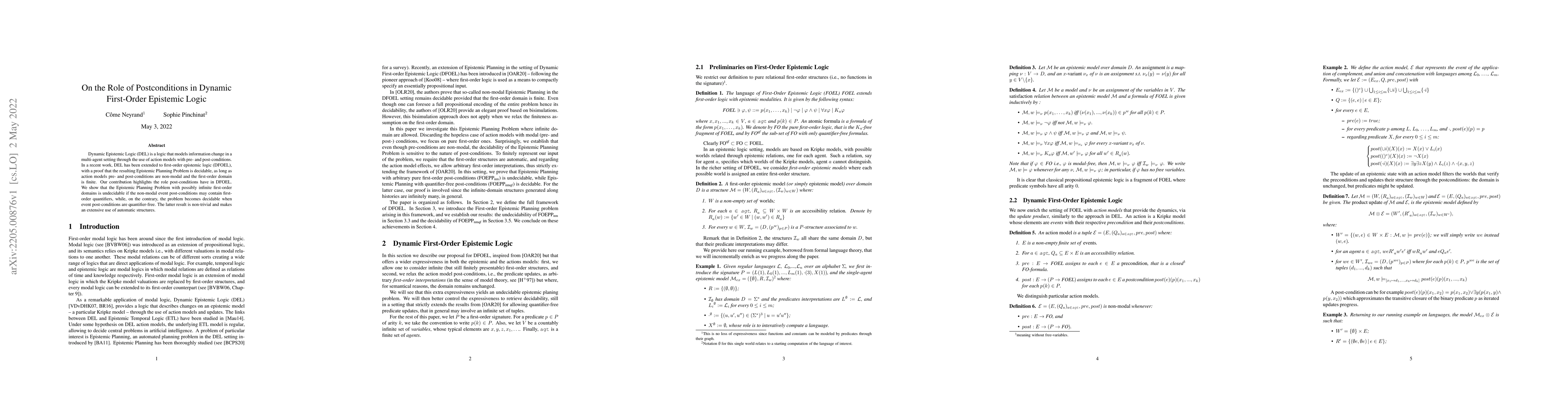 Thumbnail for On the Role of Postconditions in Dynamic First-Order Epistemic Logic