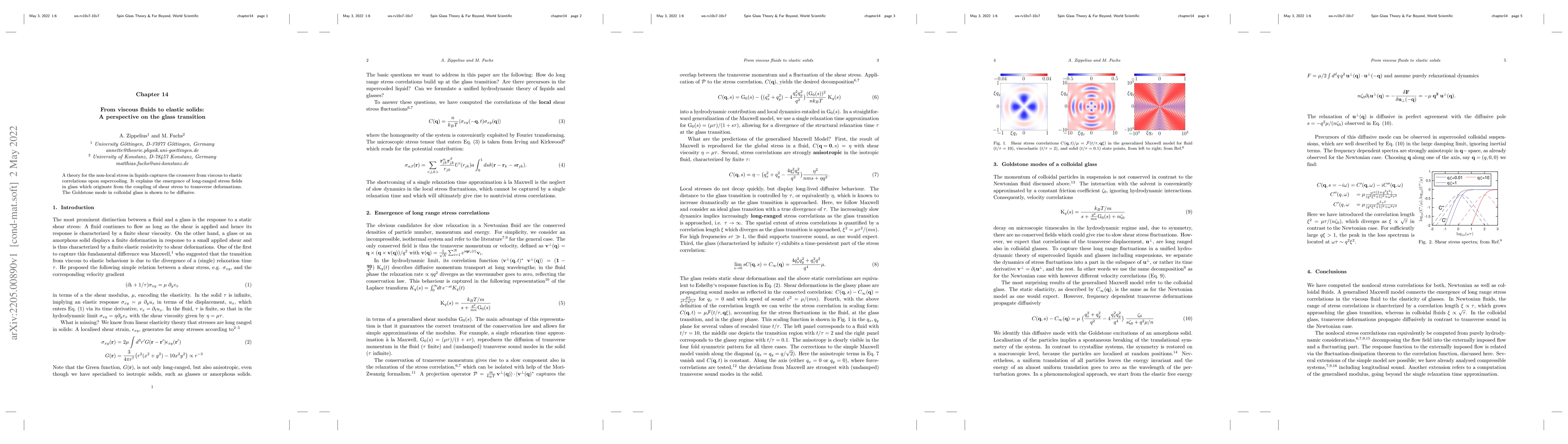 Thumbnail for From viscous fluids to elastic solids: A perspective on the glass
  transition