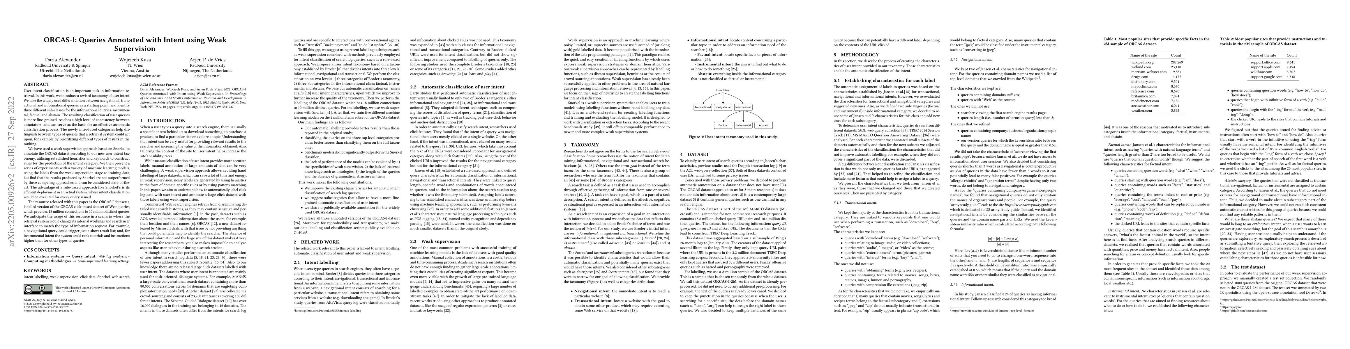 Thumbnail for ORCAS-I: Queries Annotated with Intent using Weak Supervision
