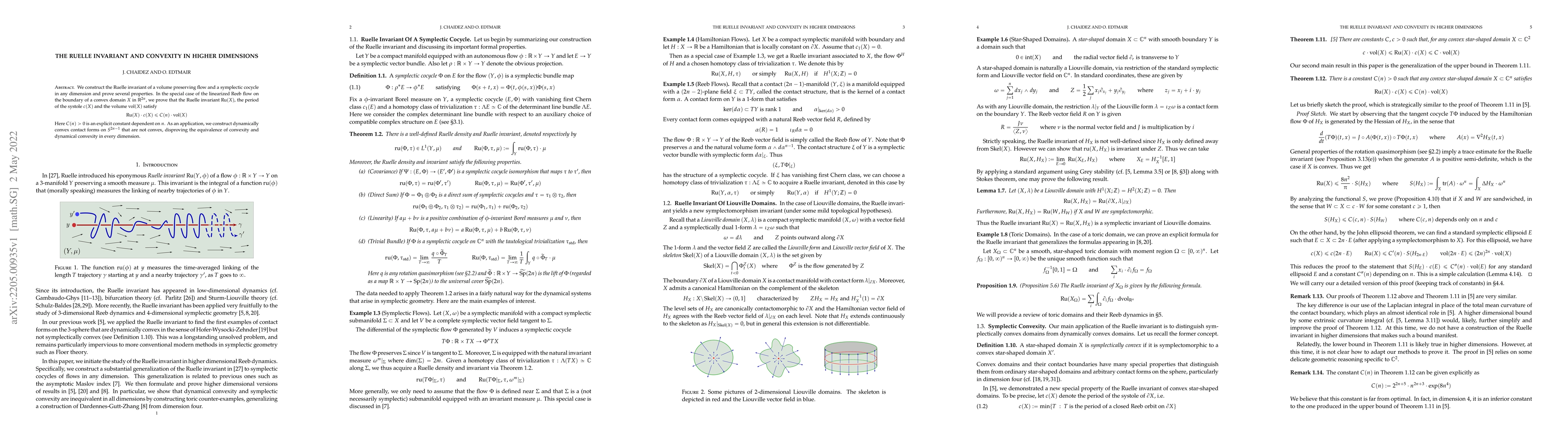 Thumbnail for The Ruelle Invariant And Convexity In Higher Dimensions