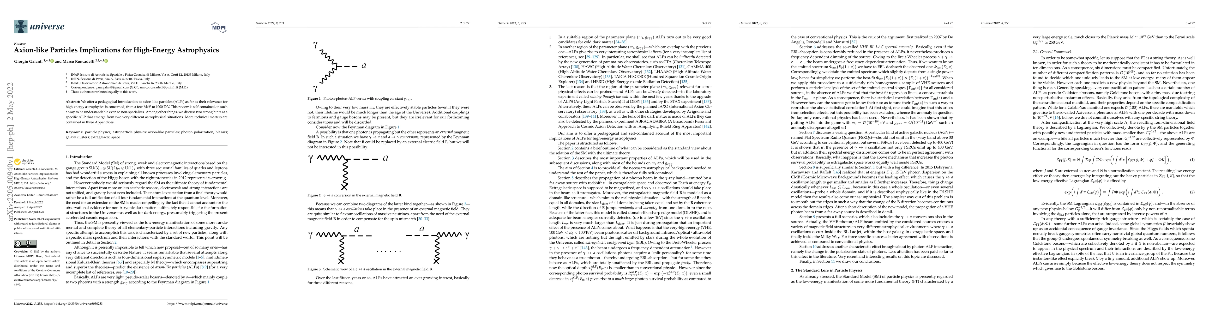 Thumbnail for Axion-like Particles Implications for High-Energy Astrophysics