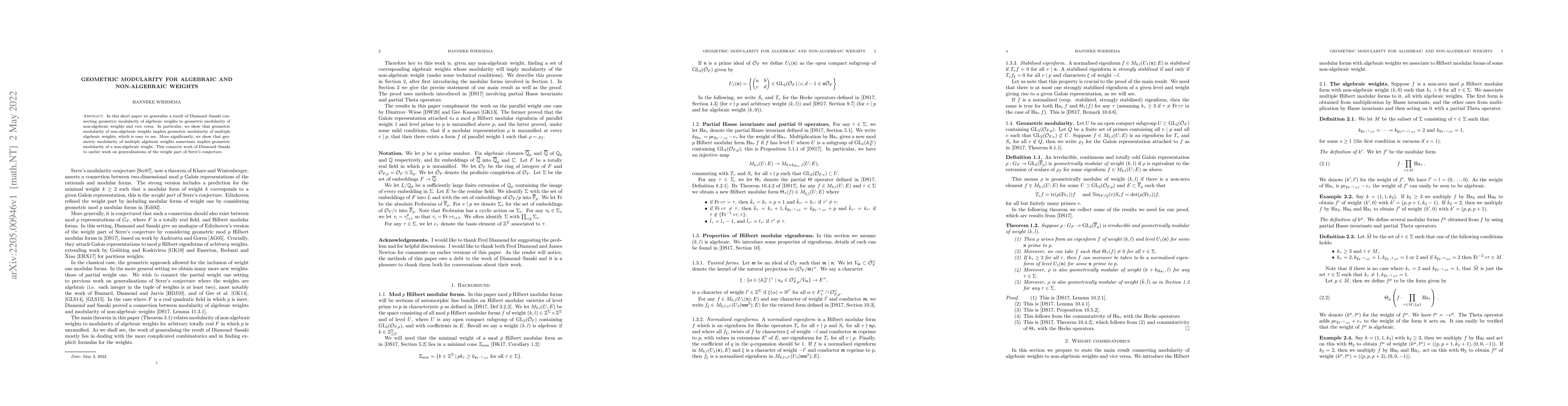 Thumbnail for Geometric modularity for algebraic and non-algebraic weights