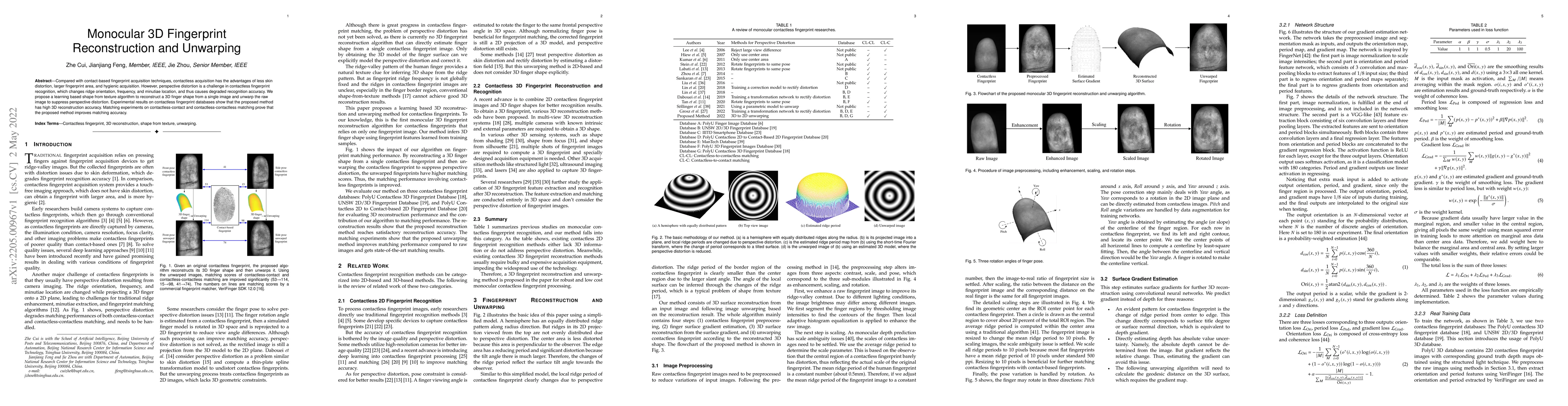 Thumbnail for Monocular 3D Fingerprint Reconstruction and Unwarping
