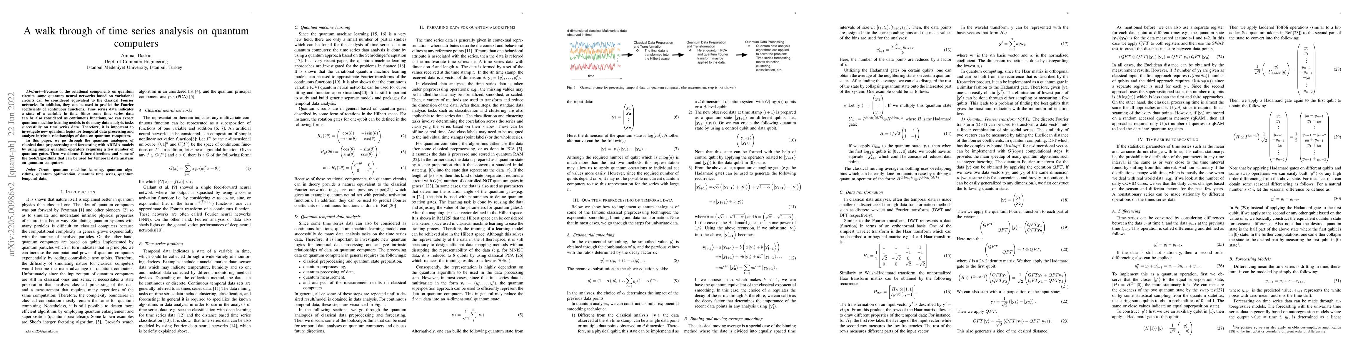 Thumbnail for A walk through of time series analysis on quantum computers