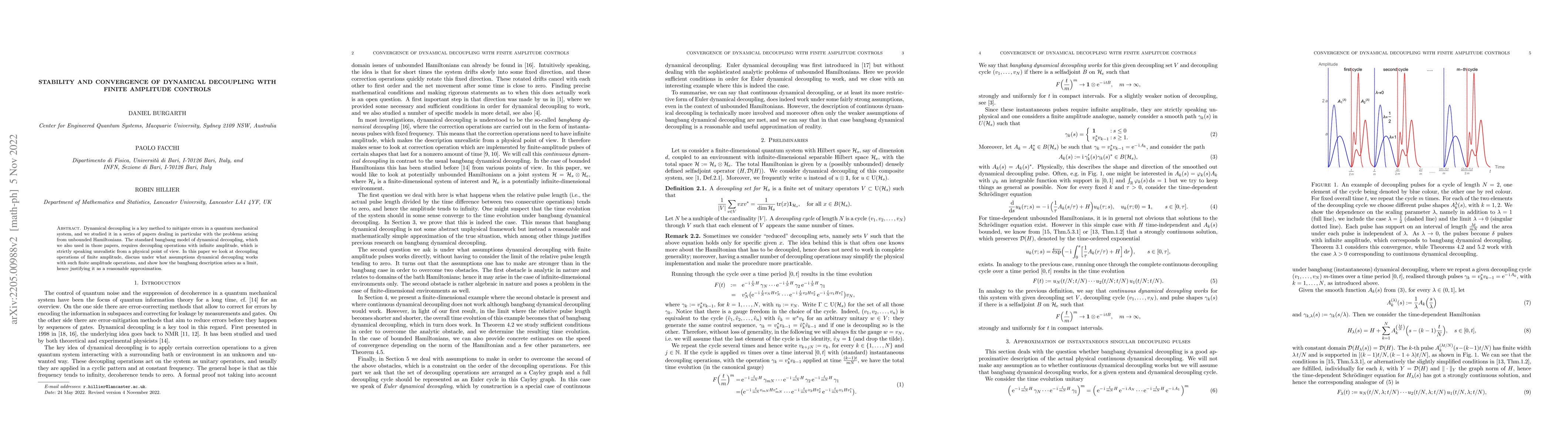 Thumbnail for Stability and convergence of dynamical decoupling with finite amplitude
  control