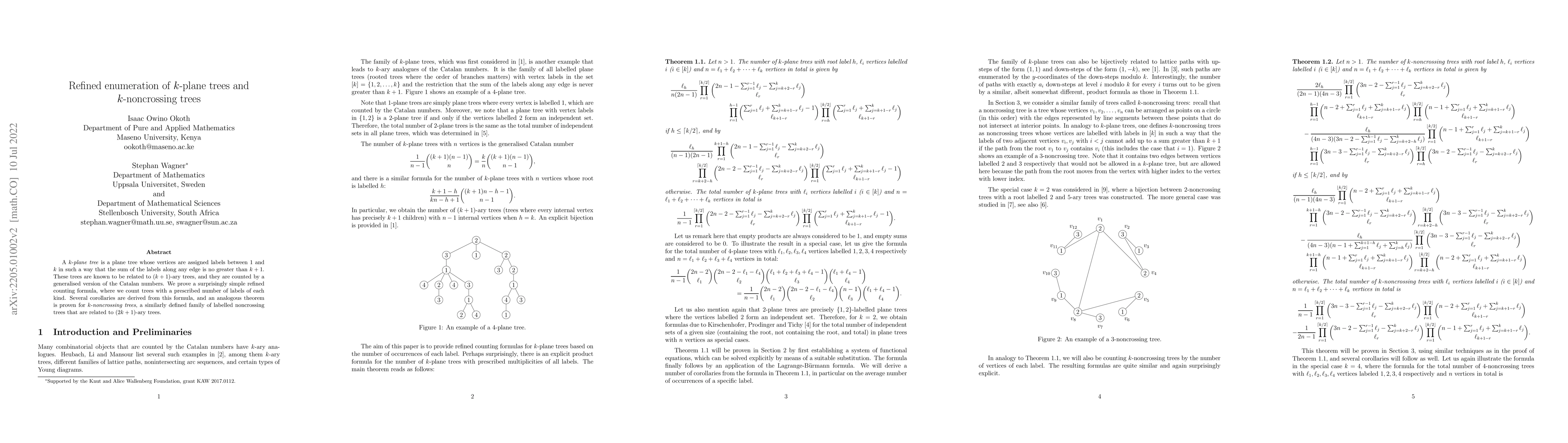 Thumbnail for Refined enumeration of $k$-plane trees and $k$-noncrossing trees