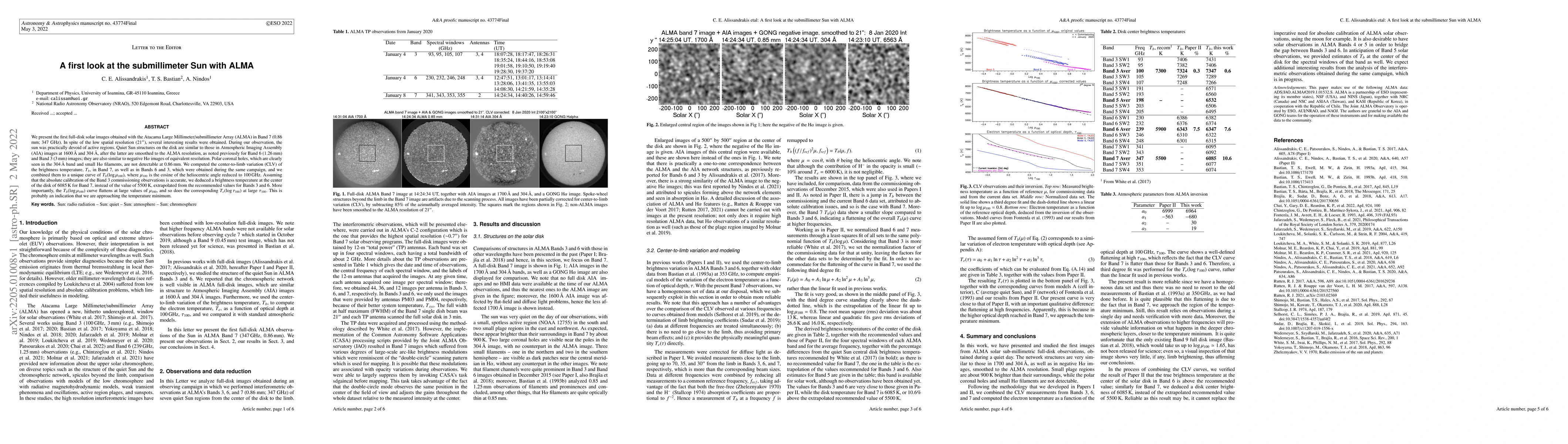 Thumbnail for A first look at the submillimeter Sun with ALMA