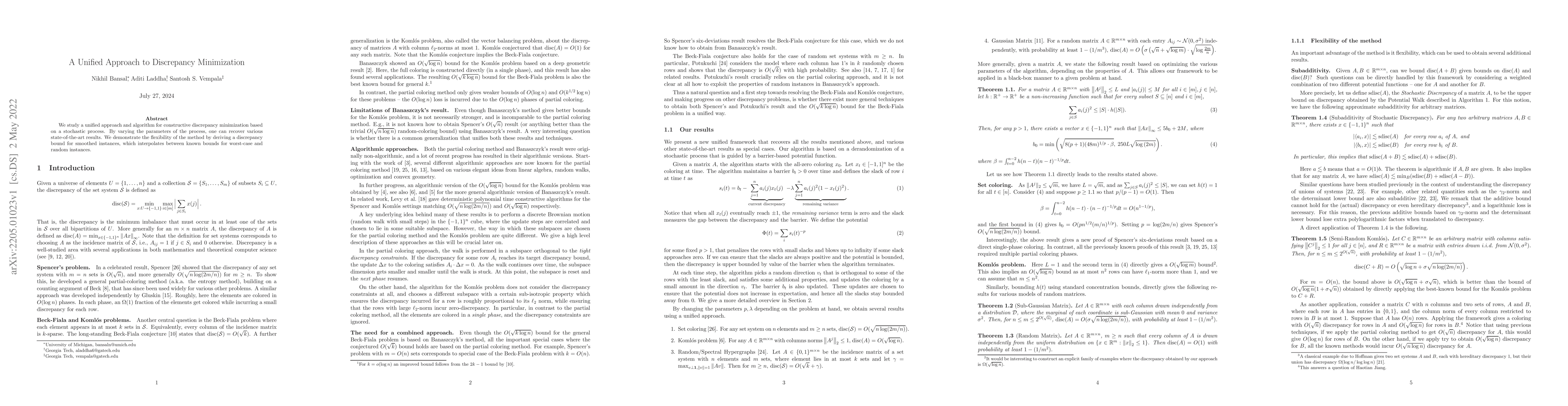 Thumbnail for A Unified Approach to Discrepancy Minimization