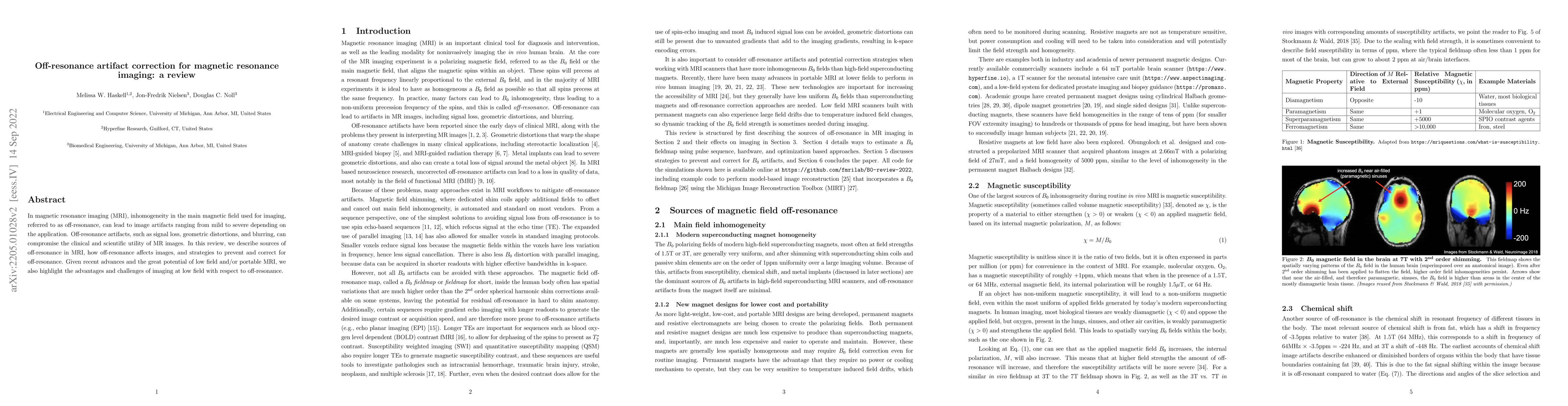 Thumbnail for Off-resonance artifact correction for magnetic resonance imaging: a
  review