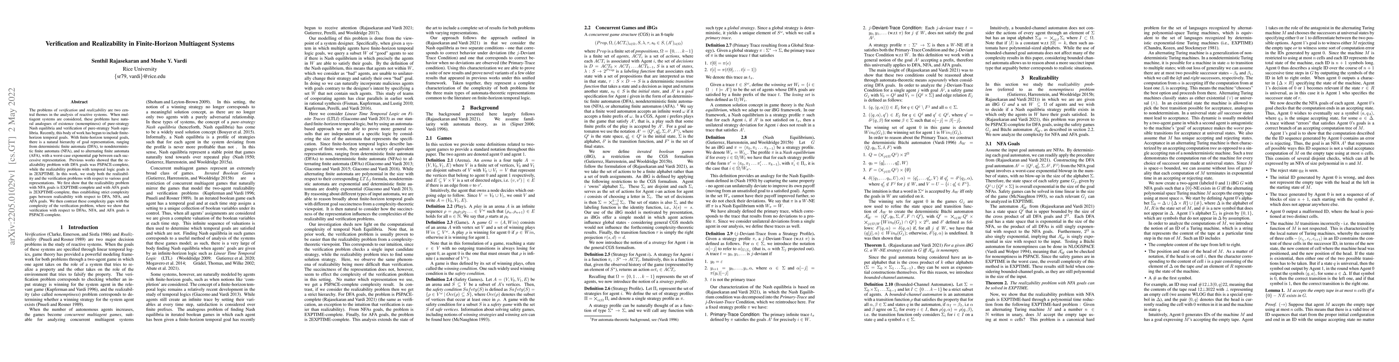 Thumbnail for Verification and Realizability in Finite-Horizon Multiagent Systems