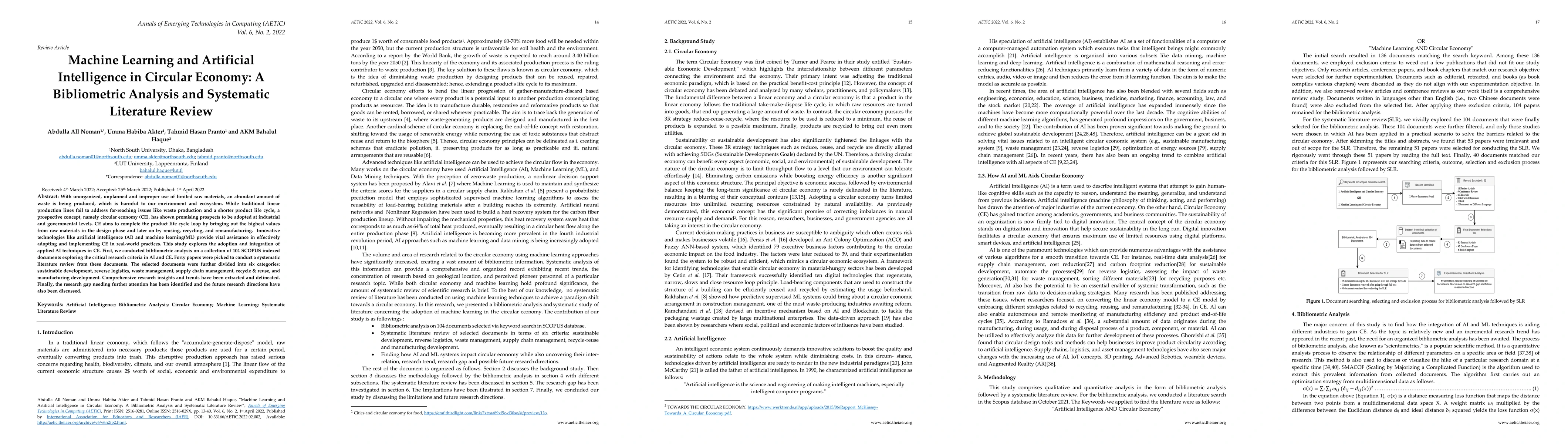 Thumbnail for Machine Learning and Artificial Intelligence in Circular Economy: A
  Bibliometric Analysis and Systematic Literature Review