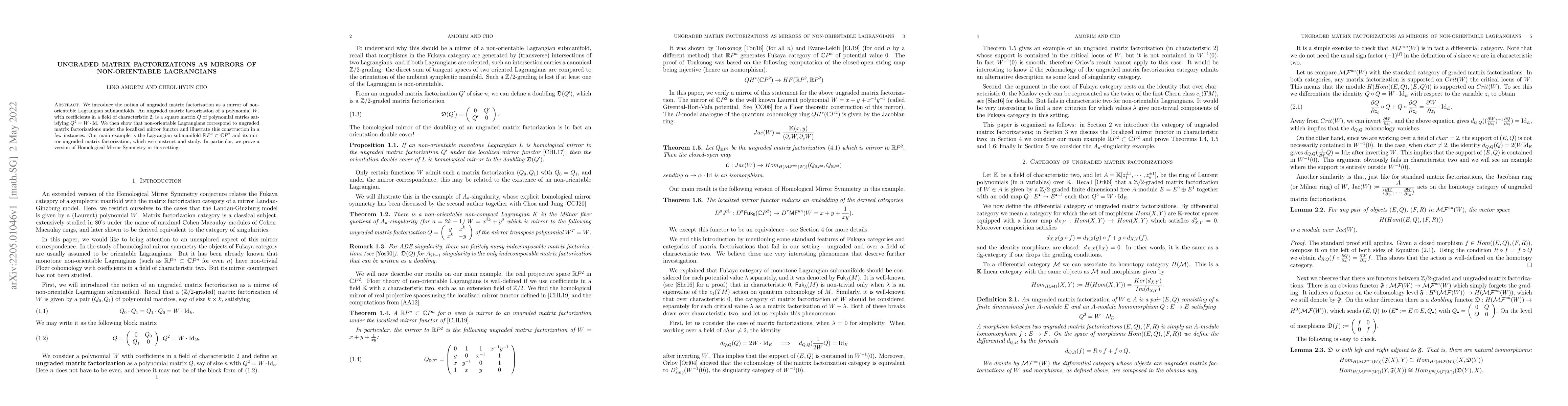 Thumbnail for Ungraded matrix factorizations as mirrors of non-orientable Lagrangians