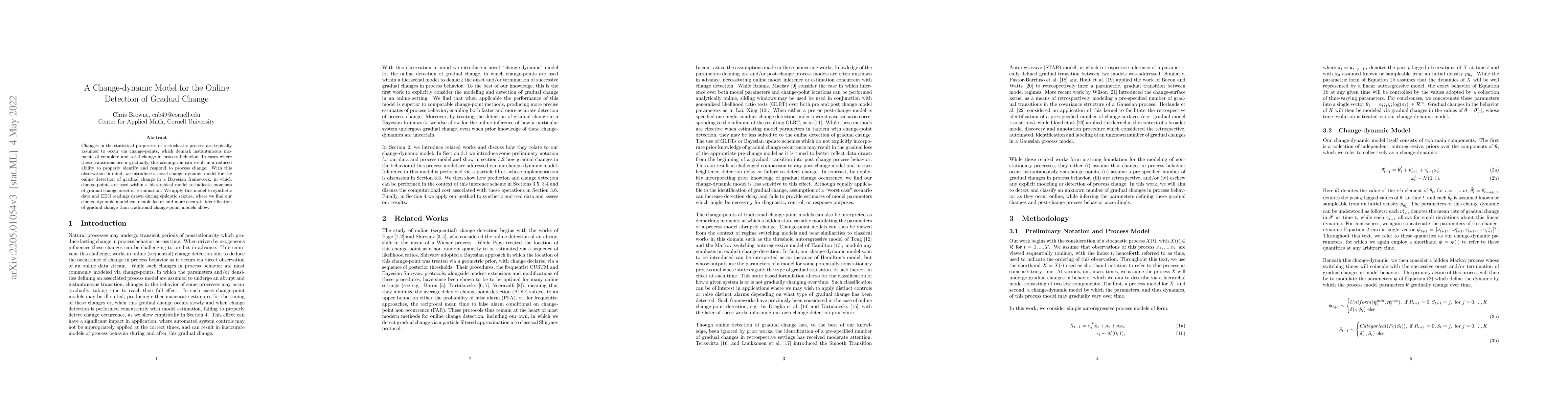 Thumbnail for A Change Dynamic Model for the Online Detection of Gradual Change