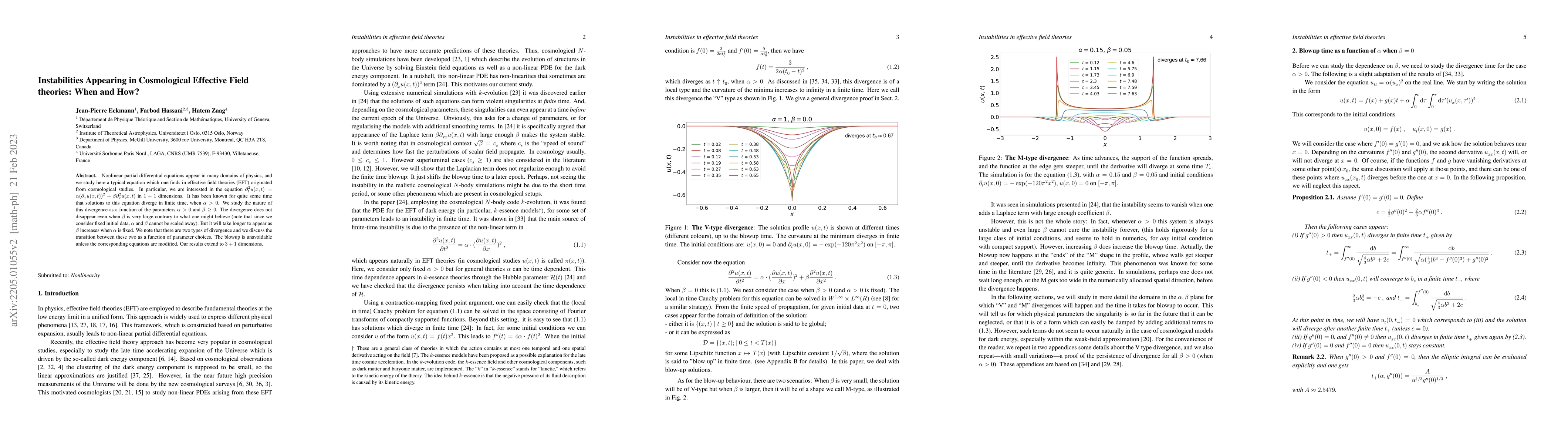 Thumbnail for Instabilities Appearing in Cosmological Effective Field theories: When
  and How?