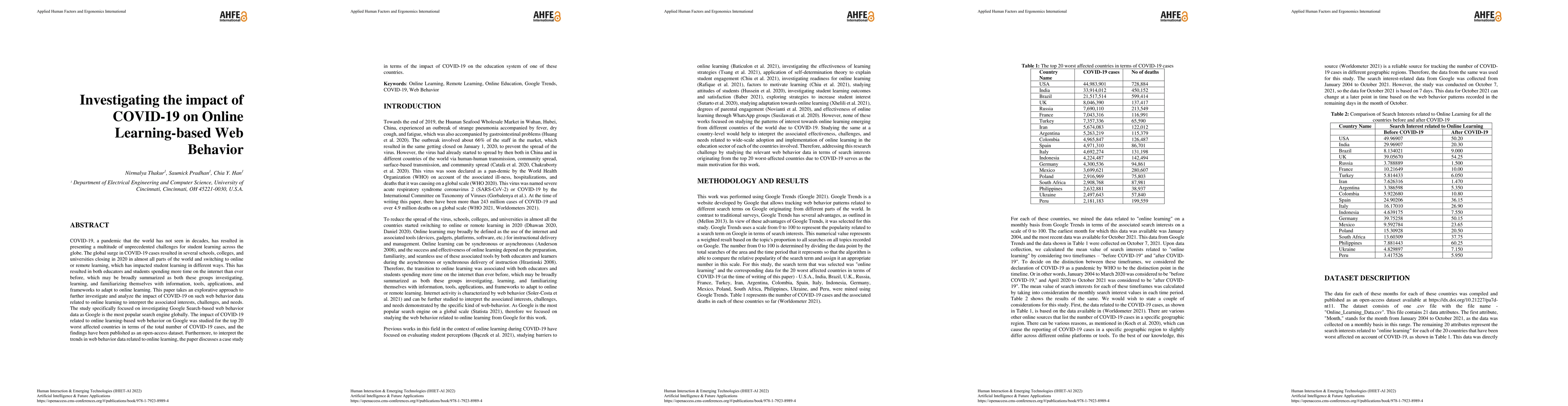 Thumbnail for Investigating the impact of COVID-19 on Online Learning-based Web
  Behavior