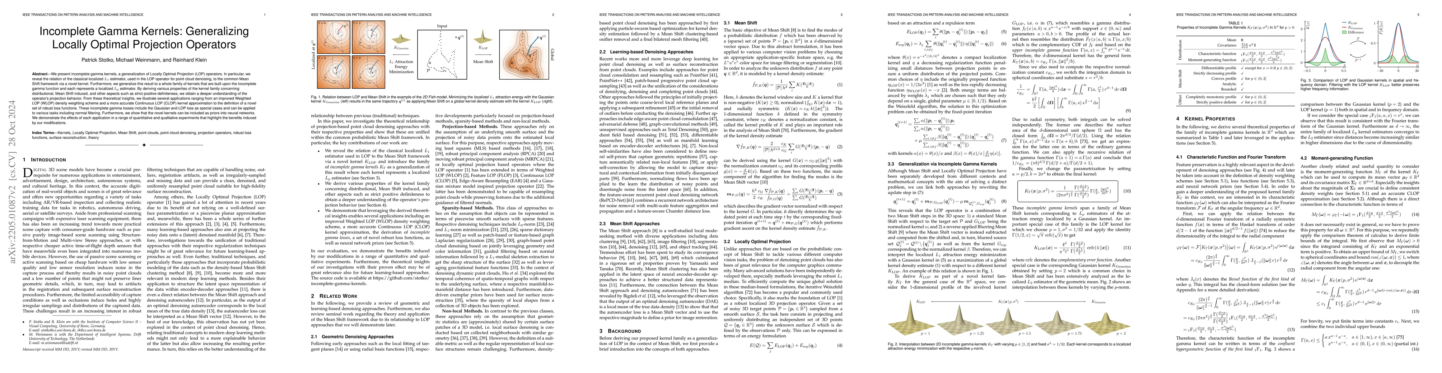 Thumbnail for Incomplete Gamma Kernels: Generalizing Locally Optimal Projection
  Operators