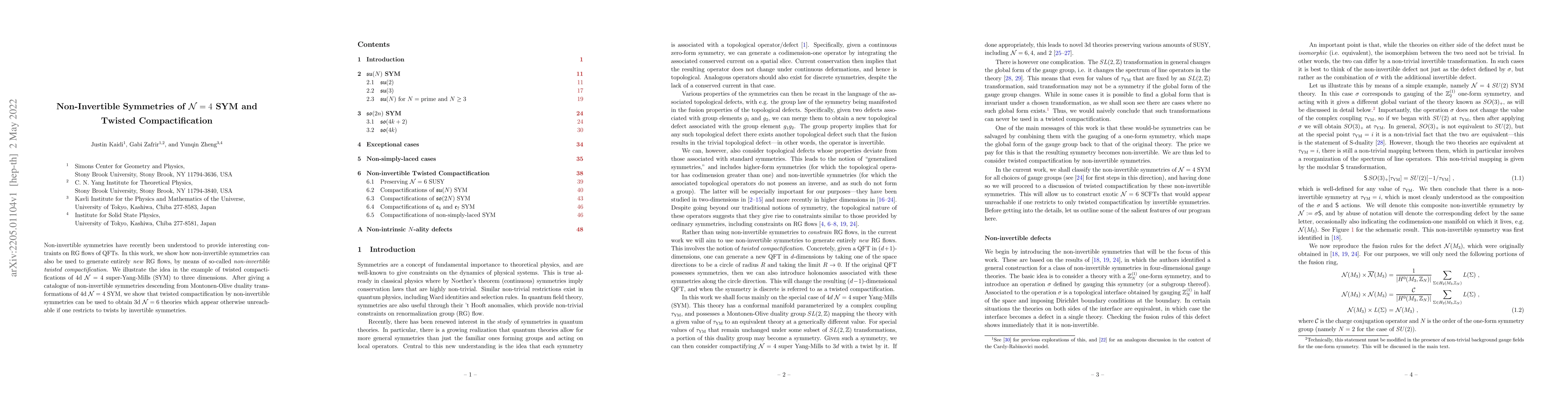 Thumbnail for Non-Invertible Symmetries of $\mathcal{N}=4$ SYM and Twisted
  Compactification