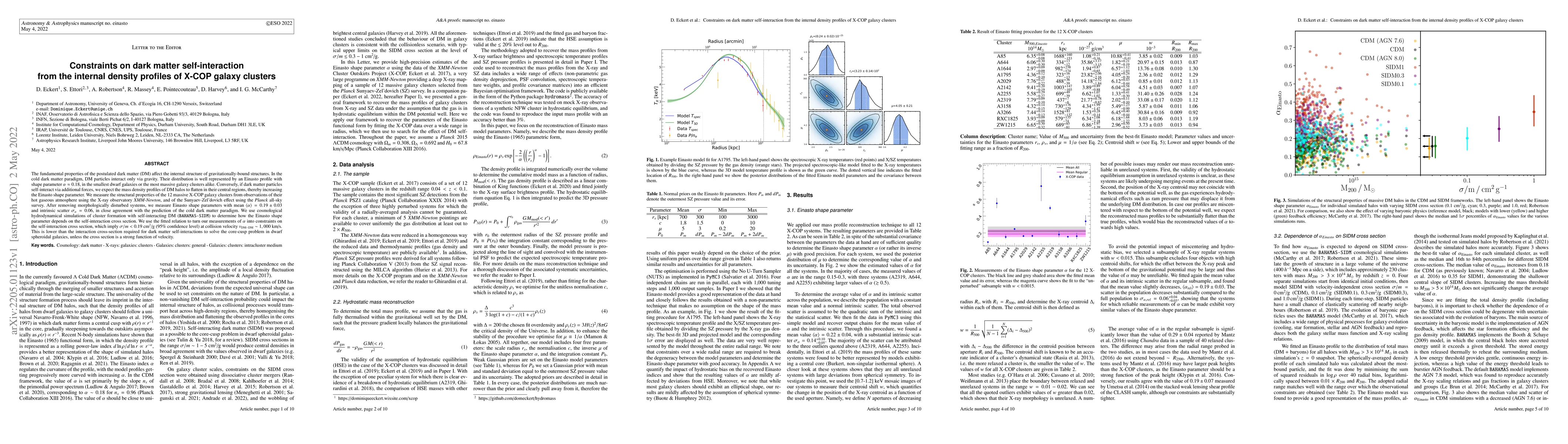 Thumbnail for Constraints on dark matter self-interaction from the internal density
  profiles of X-COP galaxy clusters