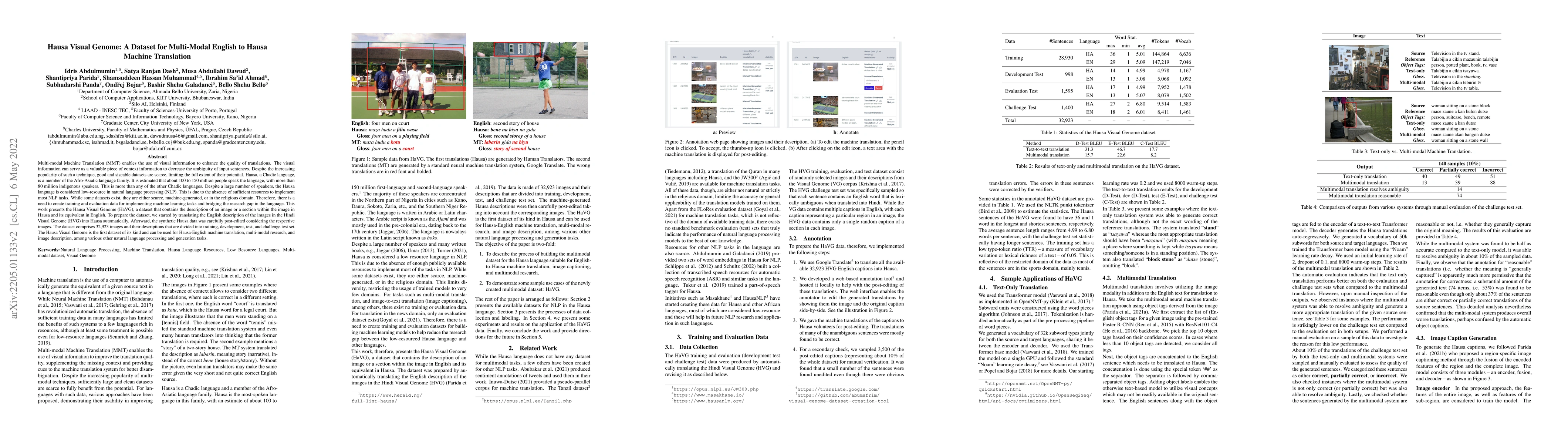 Thumbnail for Hausa Visual Genome: A Dataset for Multi-Modal English to Hausa Machine
  Translation