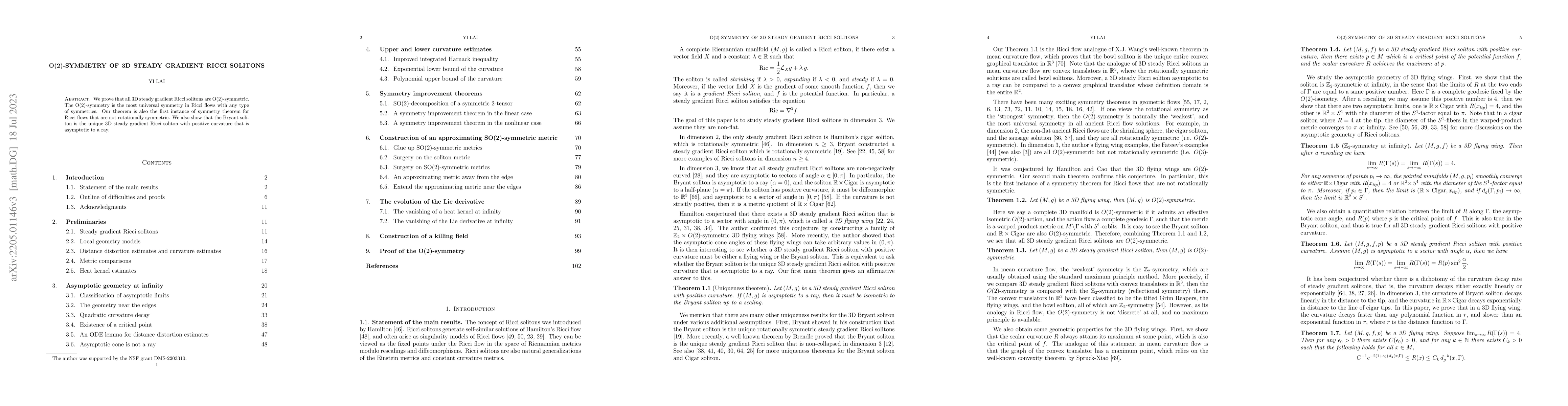 Thumbnail for O(2)-symmetry of 3D steady gradient Ricci solitons