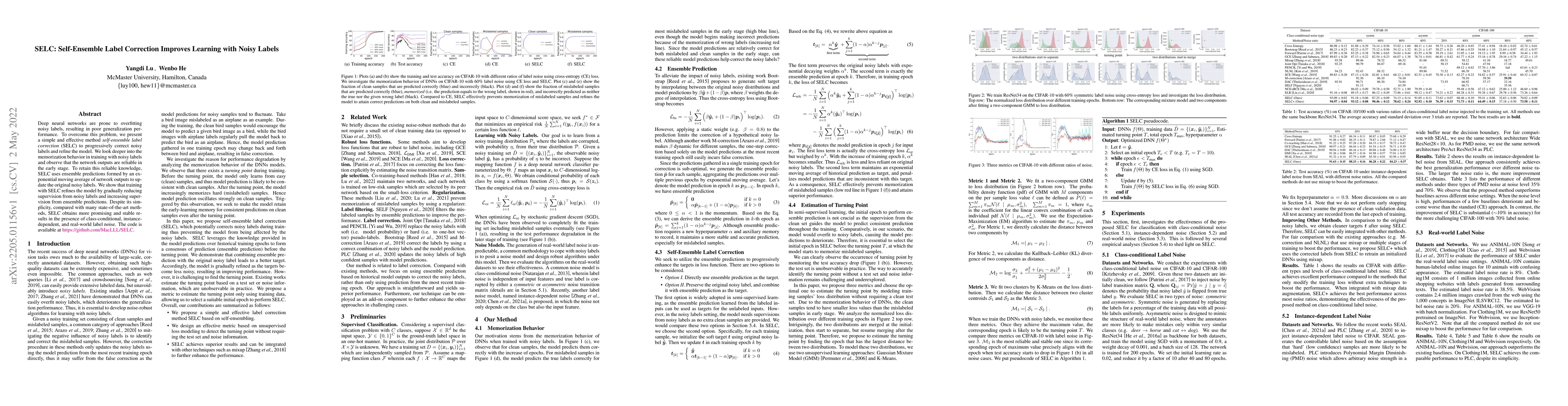Thumbnail for SELC: Self-Ensemble Label Correction Improves Learning with Noisy Labels